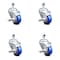Service Caster 3 Inch Blue Polyurethane Swivel 1/2 Inch Threaded Stem Caster Set with Brake SCC SCC-TS20S314-PPUB-BLUE-TLB-121315-4 - alternate 1